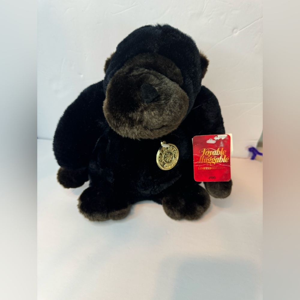 Vtg Tb Trading Gorilla Black Brown Plush Chubby Stuffed Animal Sitting 11” NWT